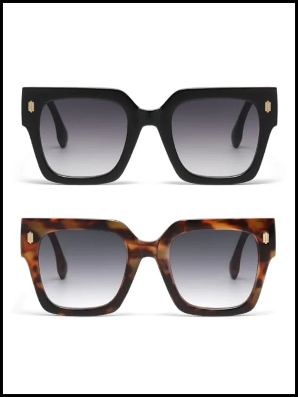 Oversized Sunglasses UV400 Protection Plastic Frame for Women